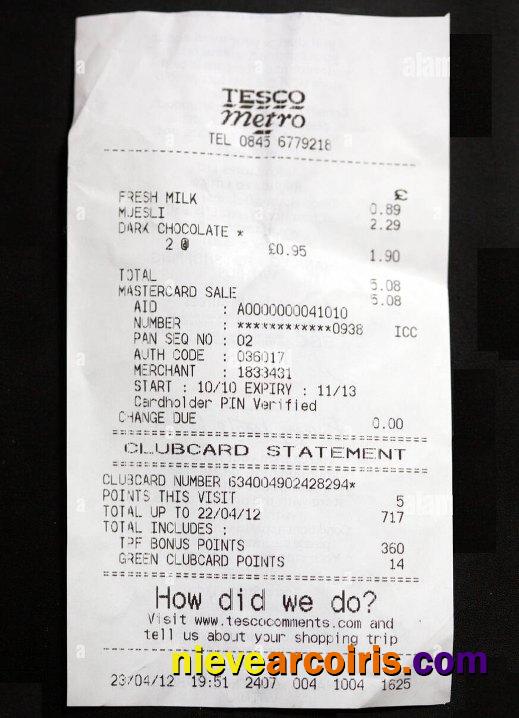 Tesco retail payment check